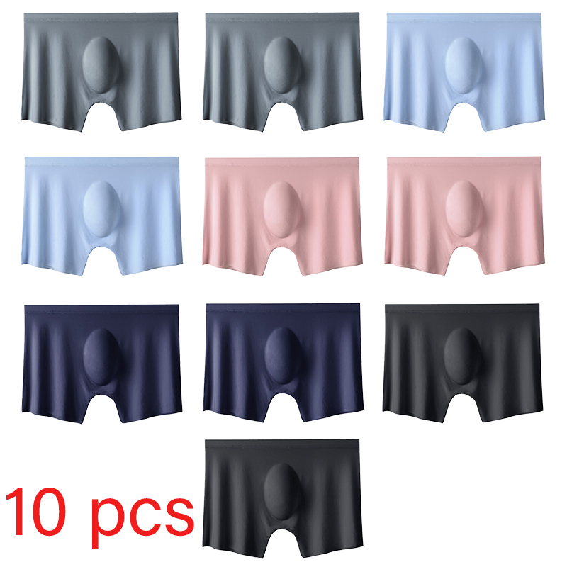 Boxer Shorts Modal - 10 قطعة/الوحدة الرجال الصيف الحرير الجليد