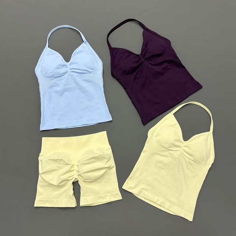 Suspender Tank Top - طقم رياضي نسائي مكون من قطعتين،