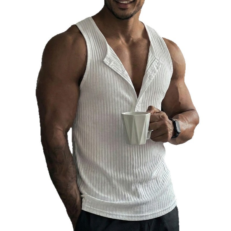 توب رياضي بدون أكمام بلون موحد - مراجعة Tank Top Ribbed وسعره
